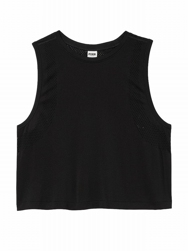 Black Victoria Secret Pure Drapey Muscle Tops | SUZDJ3751