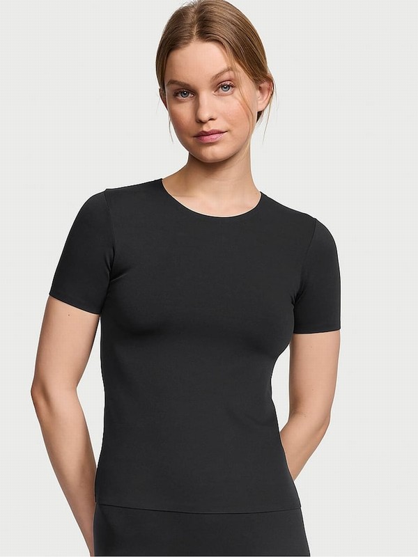 Black Victoria Secret Pure Elevate™ Stretch T Shirts | ATPDZ5247
