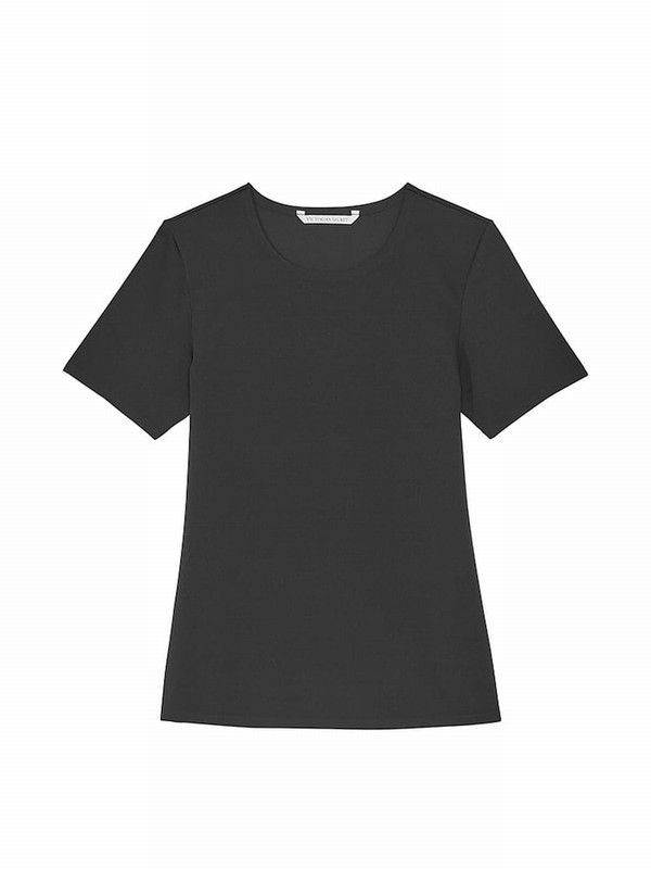 Black Victoria Secret Pure Elevate™ Stretch T Shirts | ATPDZ5247