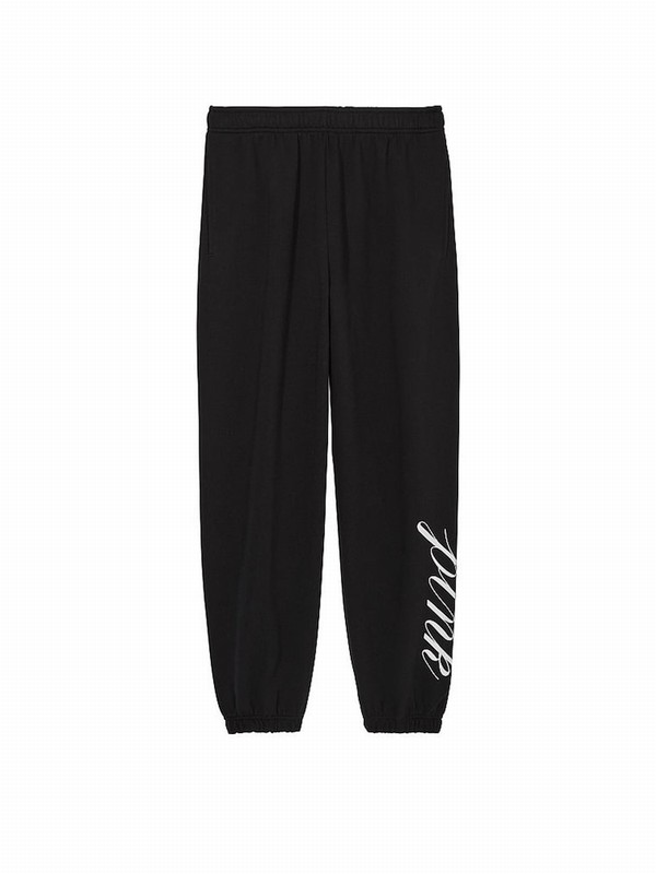 Black Victoria Secret Pure Fleece Joggers | KORFM3682