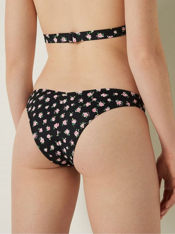 Black Victoria Secret Pure Floralzilian Bikini Bottom | BNEVT3946
