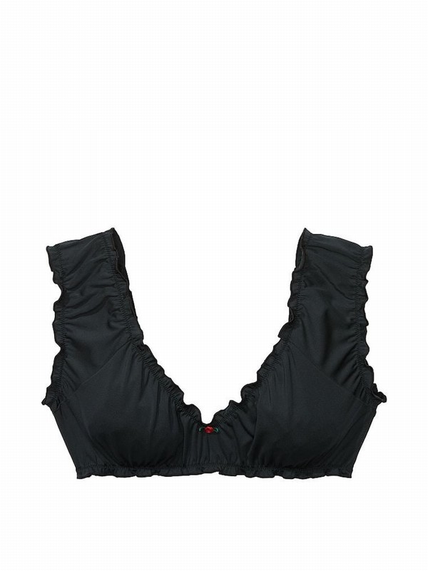 Black Victoria Secret Pure Frankies Hudson Bikini Top | MZSXI8932