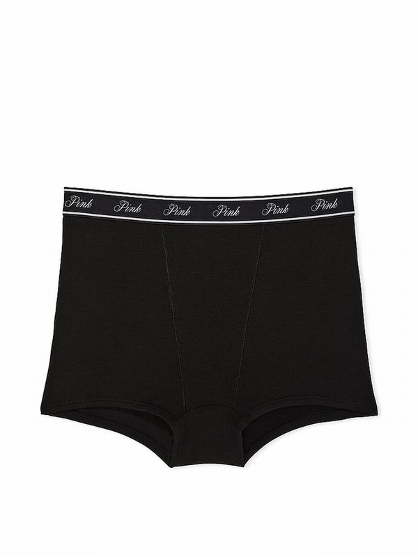 Black Victoria Secret Pure High Waist Cotton Logo Underwear | WFEHP8091