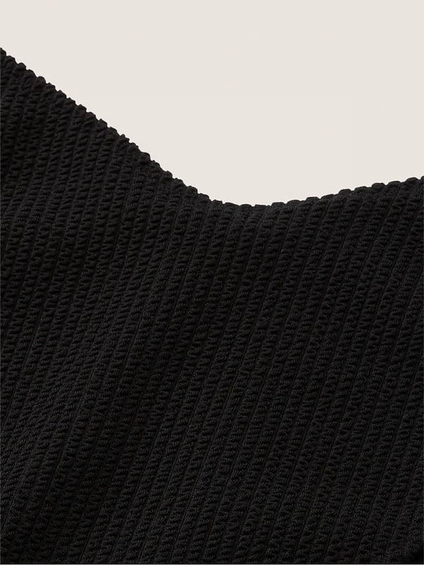 Black Victoria Secret Pure High Waisted Crinkle Bikini Bottom | QEZDM1580