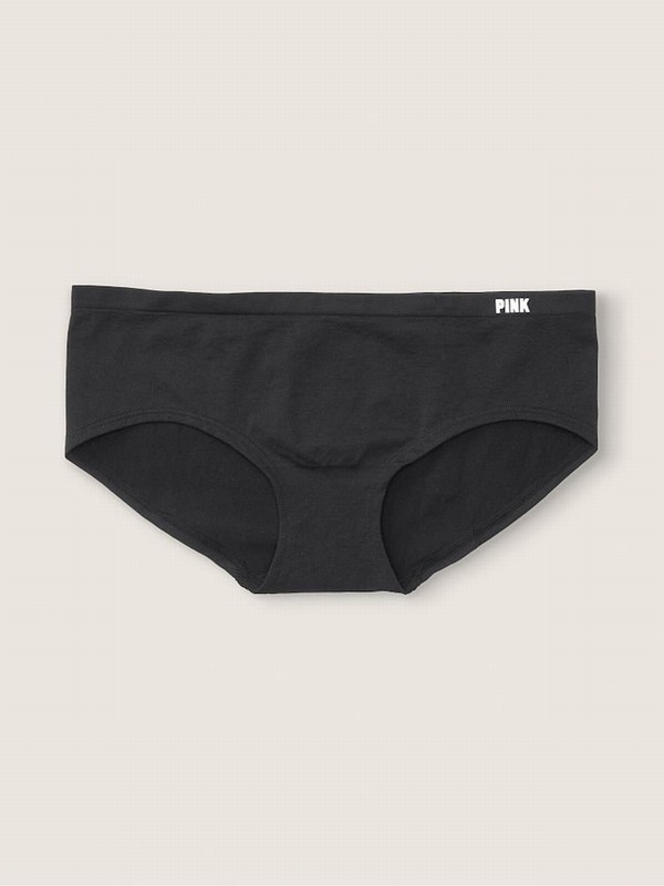 Black Victoria Secret Pure Hipster Seamless Underwear | SMIAY8327