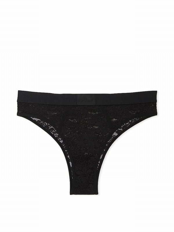 Black Victoria Secret Pure Lacezilian Logo Underwear | KSRIB7069