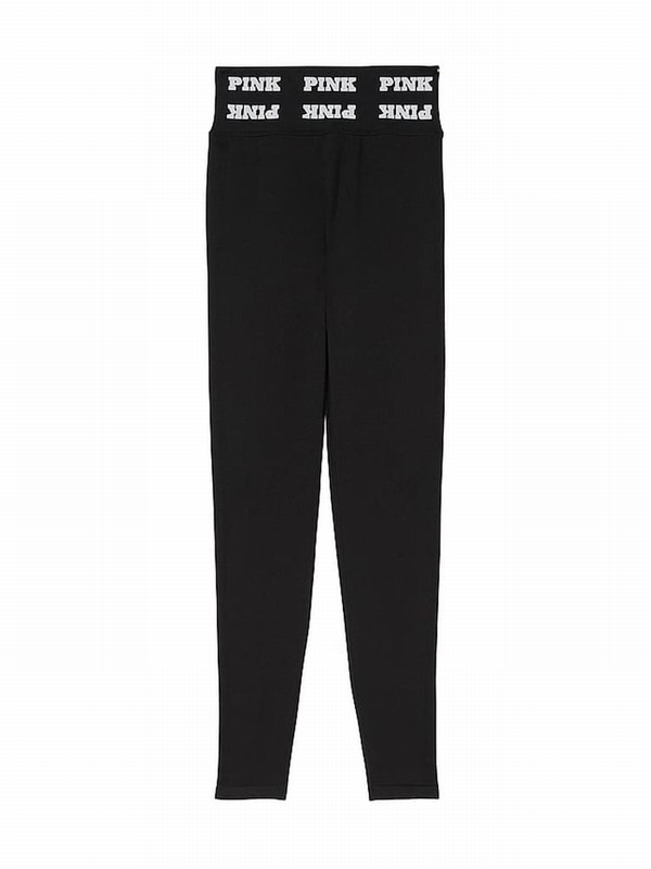 Black Victoria Secret Pure Logo Seamless Leggings | PGOAU2489