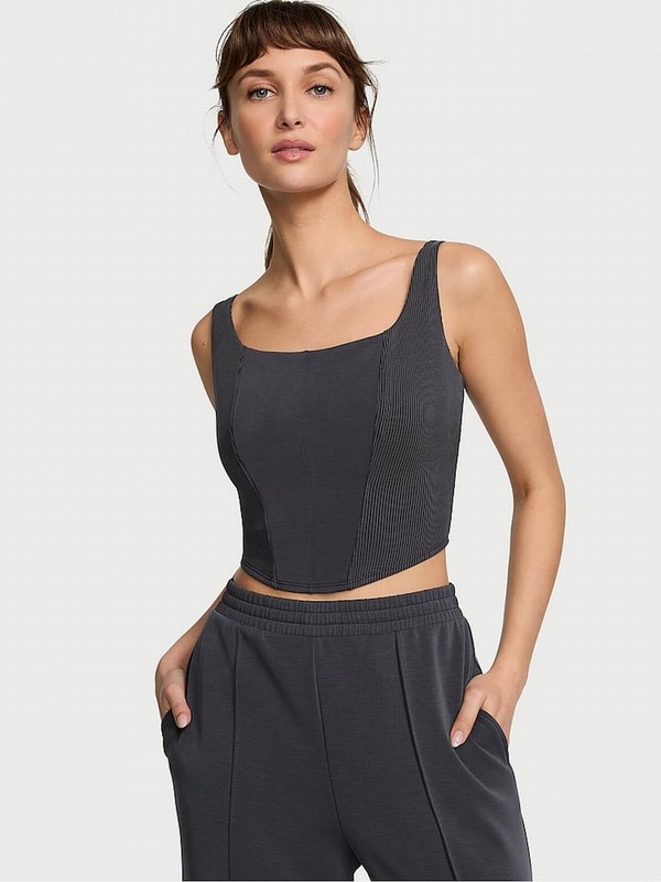 Black Victoria Secret Pure Modal Corset Tops | EOSZJ8029