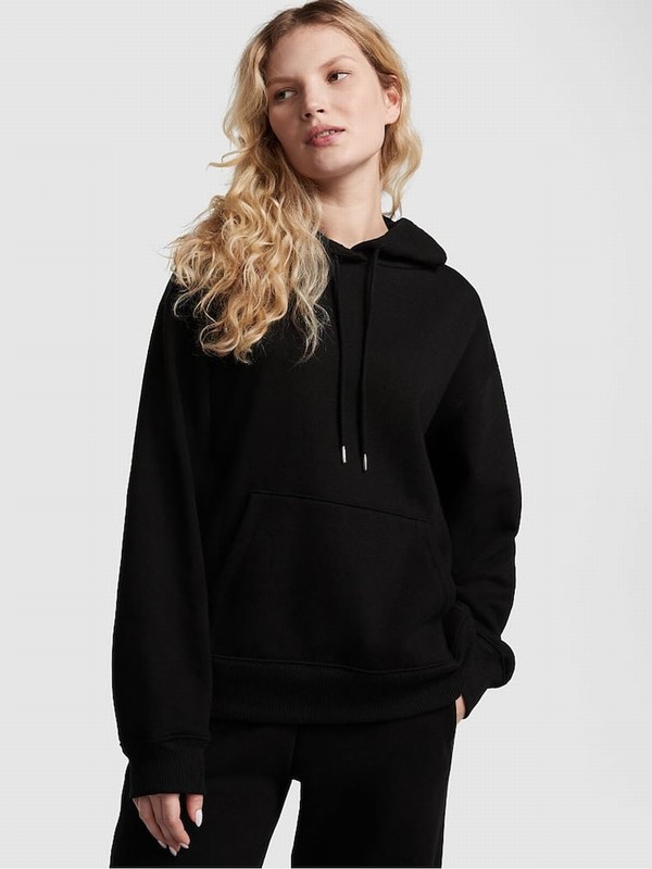 Black Victoria Secret Pure Oversized Premium Fleece Oversized Hoodie | RAOEU9236