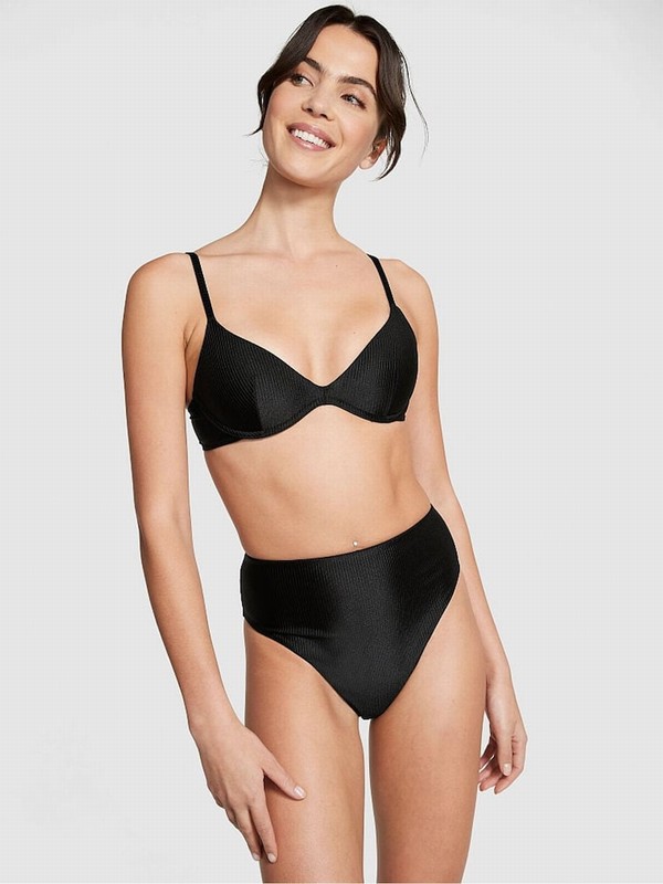 Black Victoria Secret Pure Padded Bikini Top | NSAWG2703