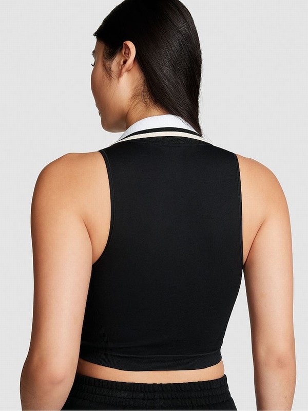 Black Victoria Secret Pure Polo Tops | YARXQ2435