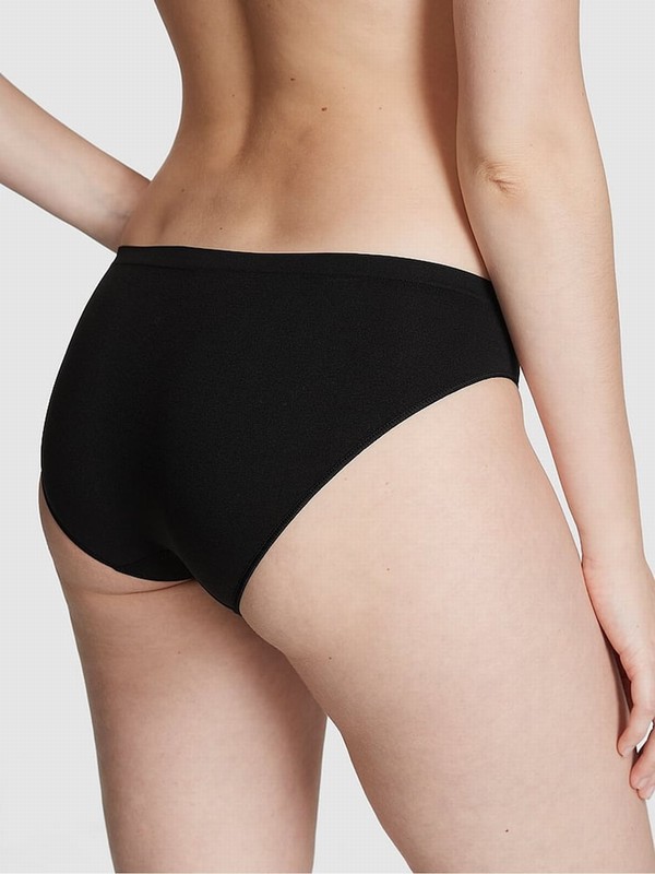 Black Victoria Secret Pure Seamless Bikini Underwear | ZXWSA6923