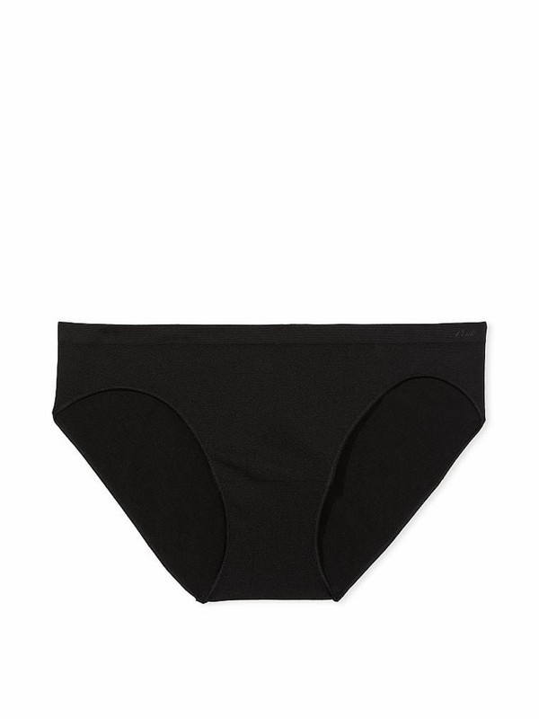 Black Victoria Secret Pure Seamless Bikini Underwear | ZXWSA6923