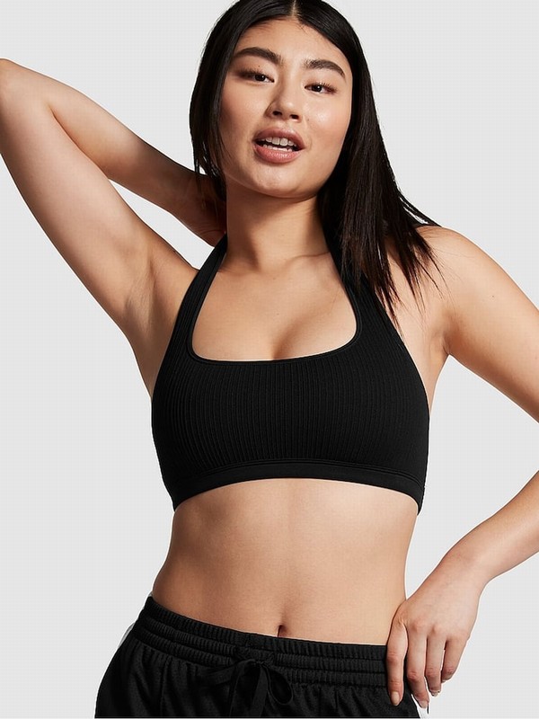 Black Victoria Secret Pure Seamless Low Impact Sports Bra | QOBTF6578