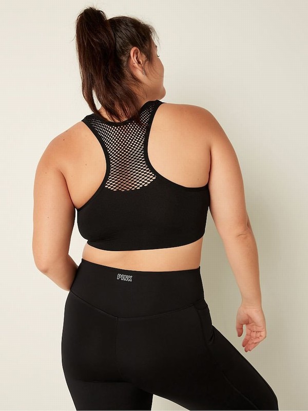 Black Victoria Secret Pure Seamless Low Impact Racerback Bras | NXCYP6928