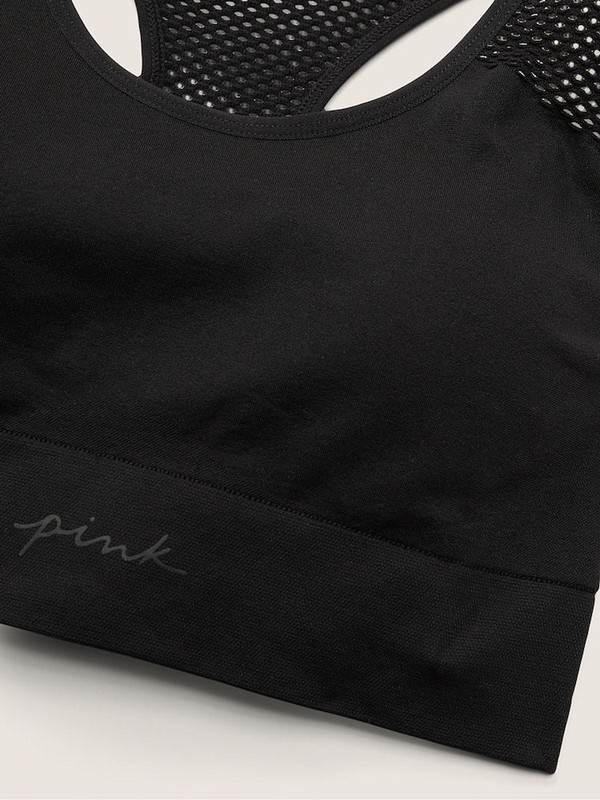 Black Victoria Secret Pure Seamless Low Impact Racerback Bras | NXCYP6928