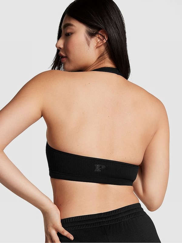 Black Victoria Secret Pure Seamless Low Impact Bras | WCQXH5197