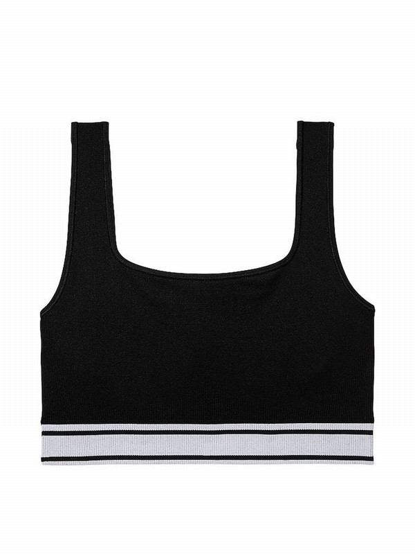 Black Victoria Secret Pure Seamless Sports Bra | WVDPX8039