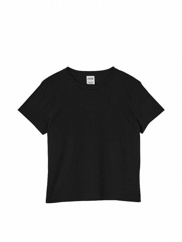 Black Victoria Secret Pure Sleeve Dreamer T Shirts | EMTOI1789