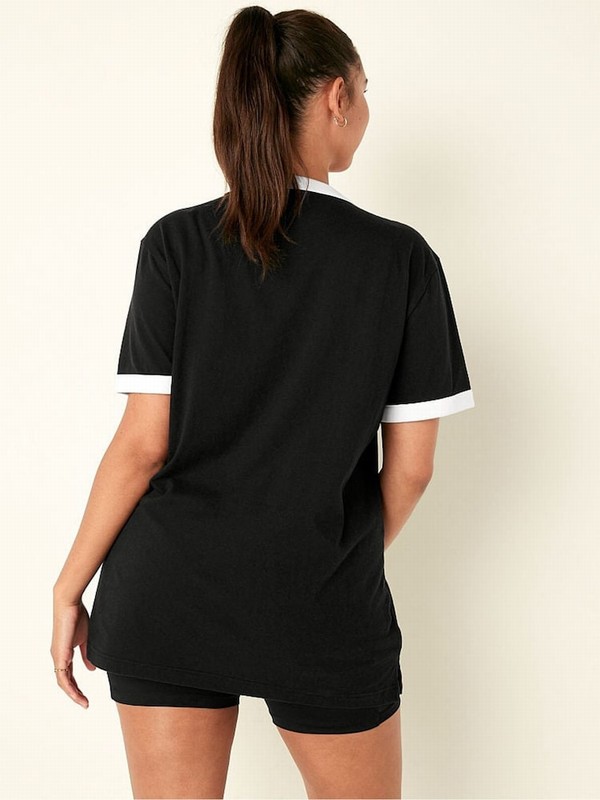 Black Victoria Secret Pure Sleeve Tops | MBQRD4173