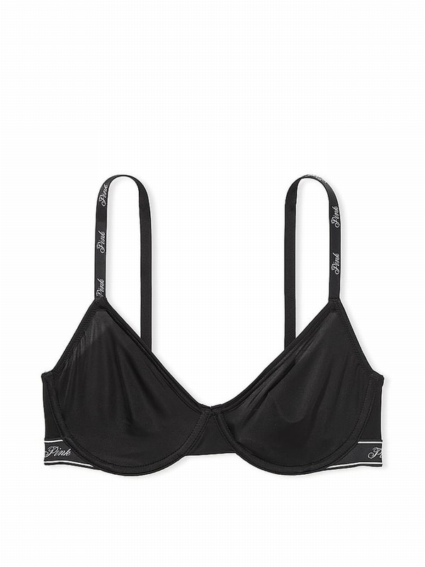 Black Victoria Secret Pure Soft Stretch Unlined Scooplette Bras | MBQAR3258
