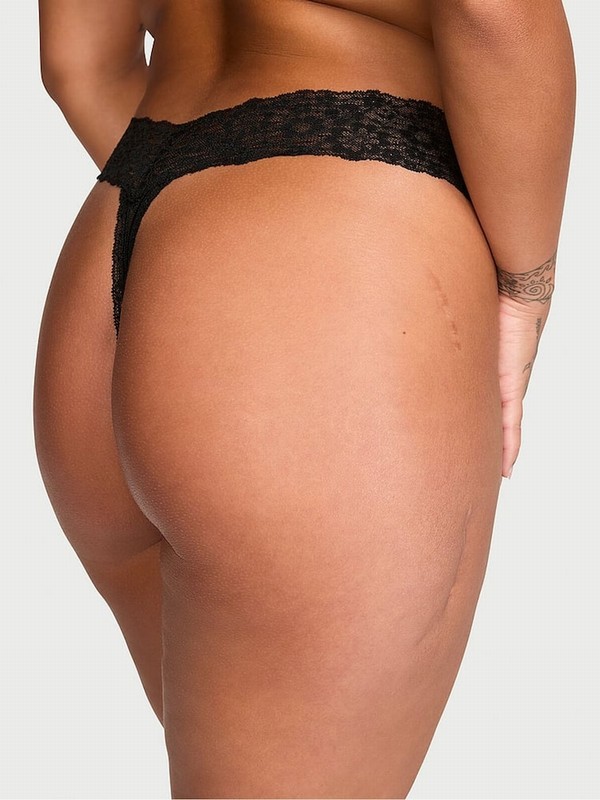 Black Victoria Secret Pure Thong Underwear | GVQXN3974