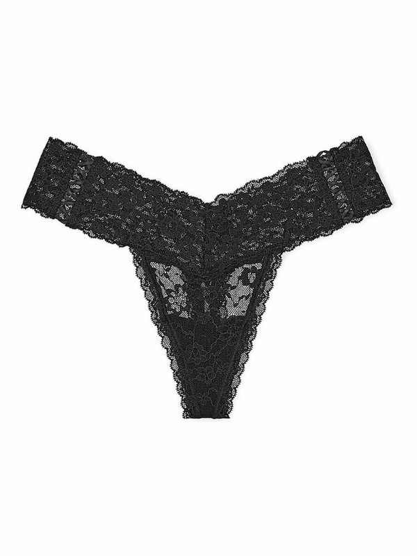 Black Victoria Secret Pure Thong Underwear | GVQXN3974