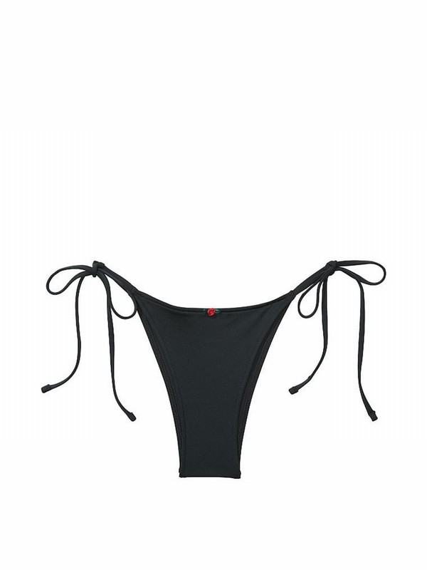 Black Victoria Secret Pure Tie Side Frankiesmary Bikini Bottom | MYIJG0243