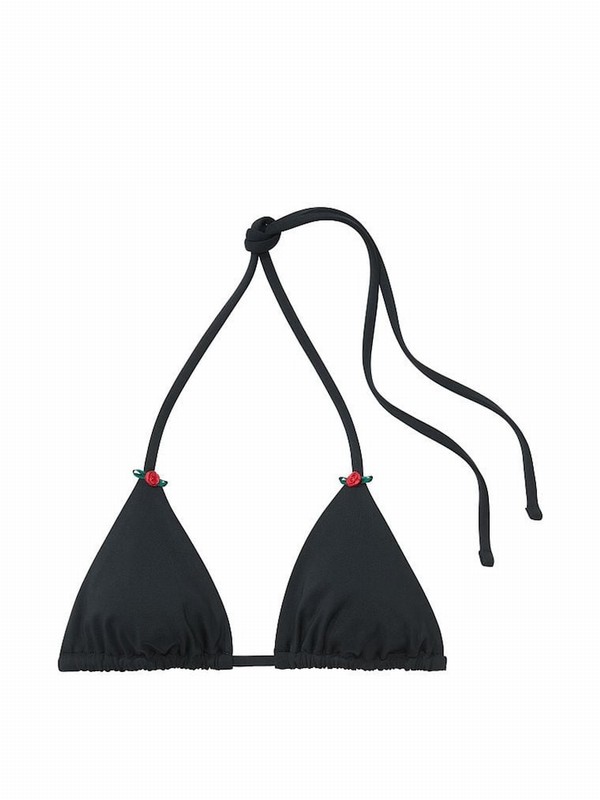 Black Victoria Secret Pure Triangle Frankies Cape May Bikini Top | FYXRH2091