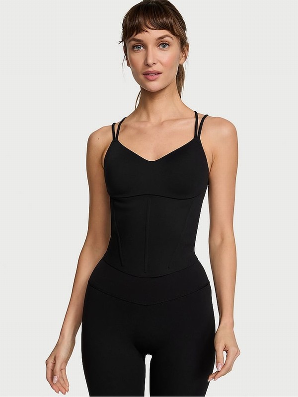 Black Victoria Secret Pure VS Elevate Corset Tops | JBOGZ4307