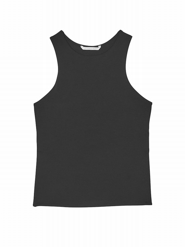 Black Victoria Secret Pure VS Elevate High Neck Tops | QUMCZ8362