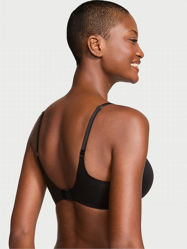 Black Victoria Secret Push Up Smooth Bras | ROKPF3569