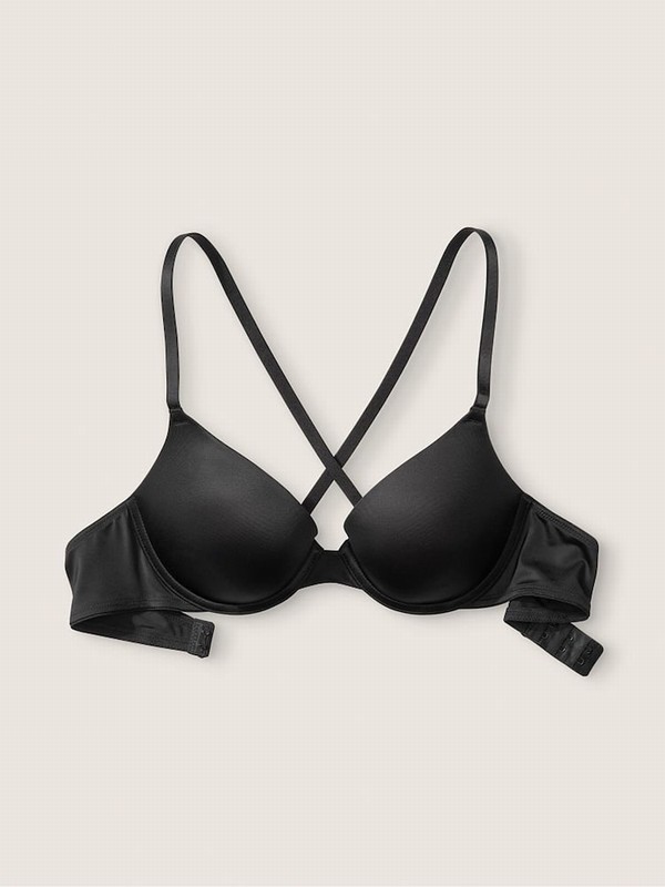 Black Victoria Secret Push Up Smooth Push Up Bras | USTFG0193