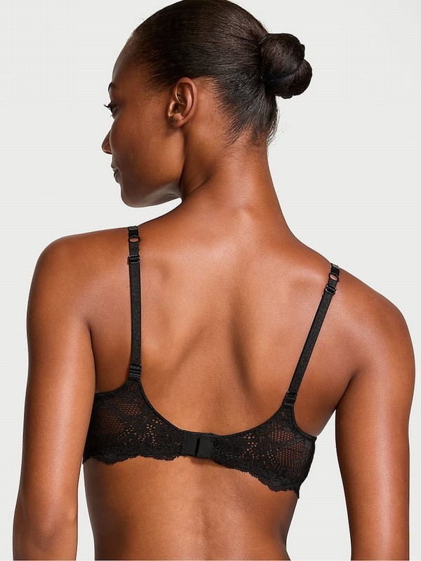 Black Victoria Secret Push Up Twinkle Shine Strap Bras | YUGEF0614