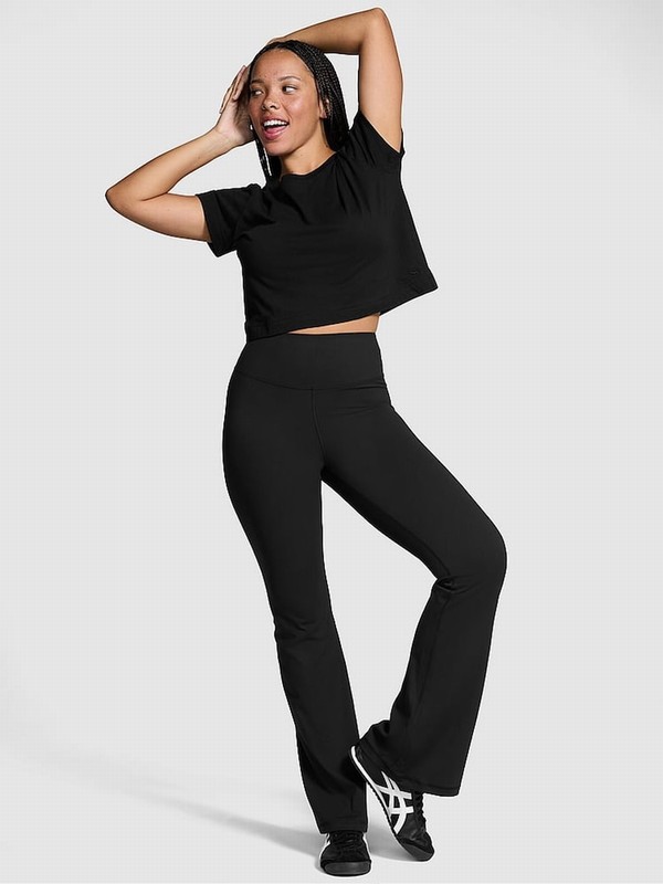 Black Victoria Secret Relay Compression FlaLeggings Leggings | WFQTN7259