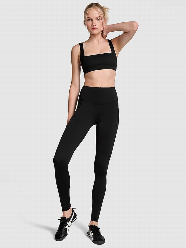 Black Victoria Secret Relay Compression Leggings | OKGUE1295