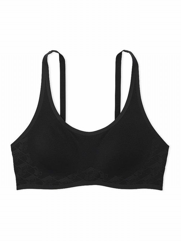 Black Victoria Secret Relay Scoop Bras | CXOVR8451