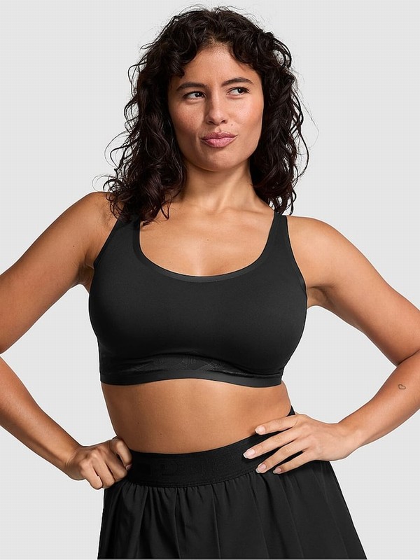 Black Victoria Secret Relay Scoop Sports Bra | BINGK5368