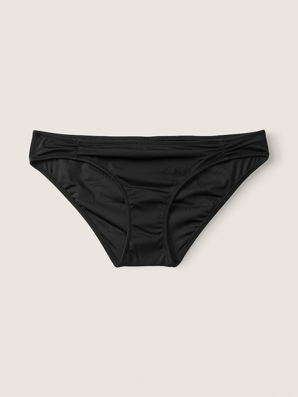 Black Victoria Secret Ruched Fronts Bikini Bottom | UBOAC1906