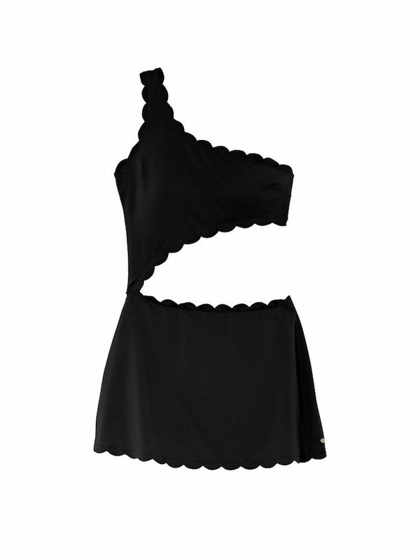 Black Victoria Secret Scallop Swimsuits | YOSXV9150