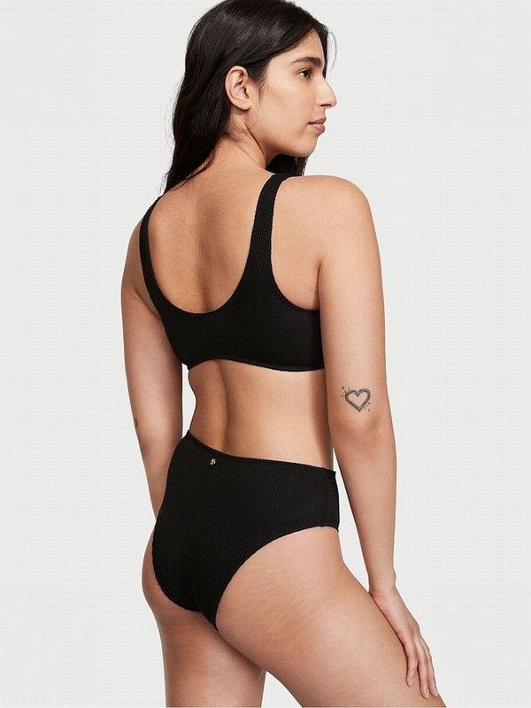 Black Victoria Secret Sccop Bikini Top | TYWFV3594