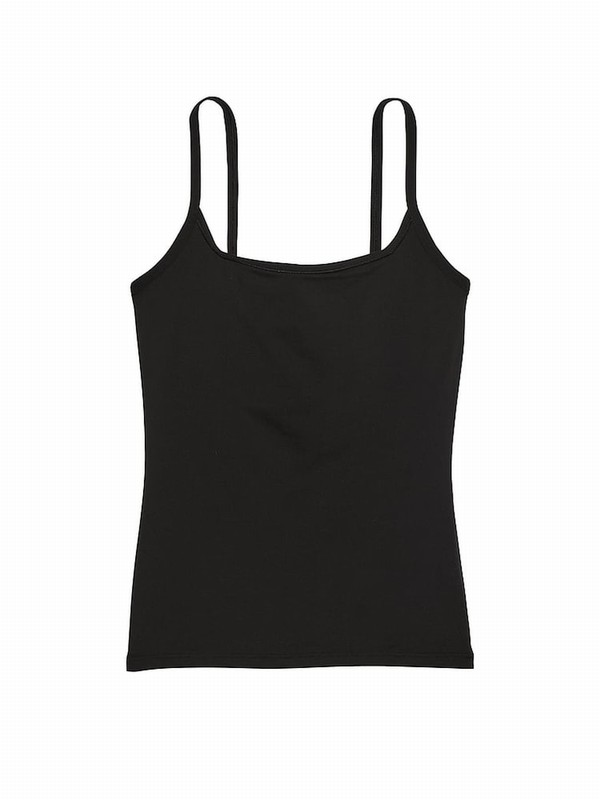 Black Victoria Secret Scoop Neck Soft Stretch Cami Top Tops | QRFTY8093