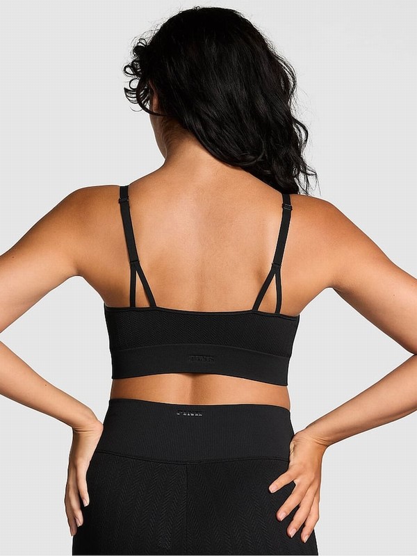 Black Victoria Secret Seamless Cable Knit Bras | PGCIU2158