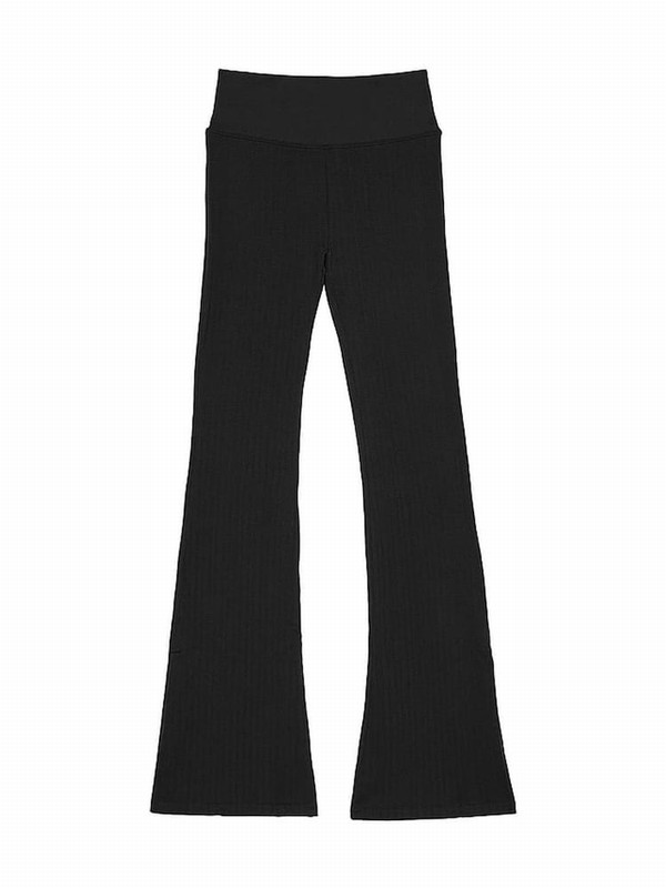 Black Victoria Secret Seamless Cable Knit High Waist Flare Leggings | ISBDL6184