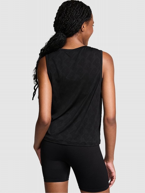 Black Victoria Secret Seamless Drapey Muscle Tops | XIGJF4730