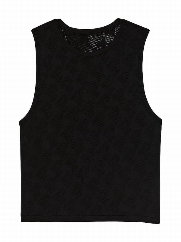 Black Victoria Secret Seamless Drapey Muscle Tops | XIGJF4730