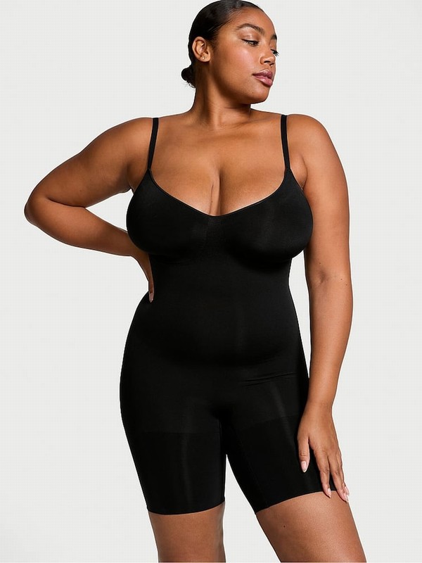 Black Victoria Secret Seamless Shaping™ Mid Thigh Bodysuit Lingerie | LHWGN6379