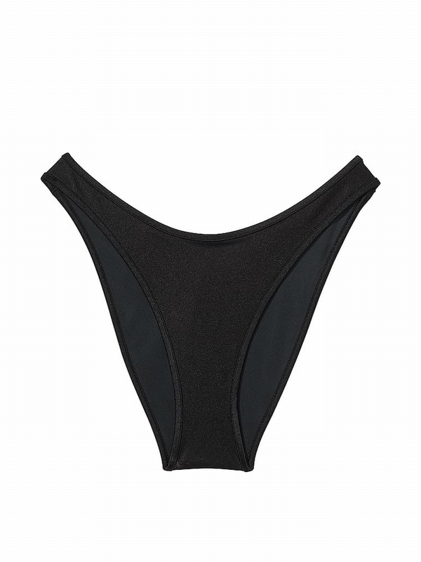 Black Victoria Secret Shine Frankies Golden Hour Bikini Bottom | VYMFP2617