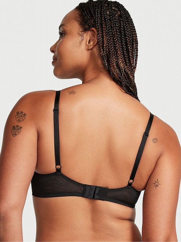 Black Victoria Secret Shine Lowcut Demi Bras | FVKZN9526