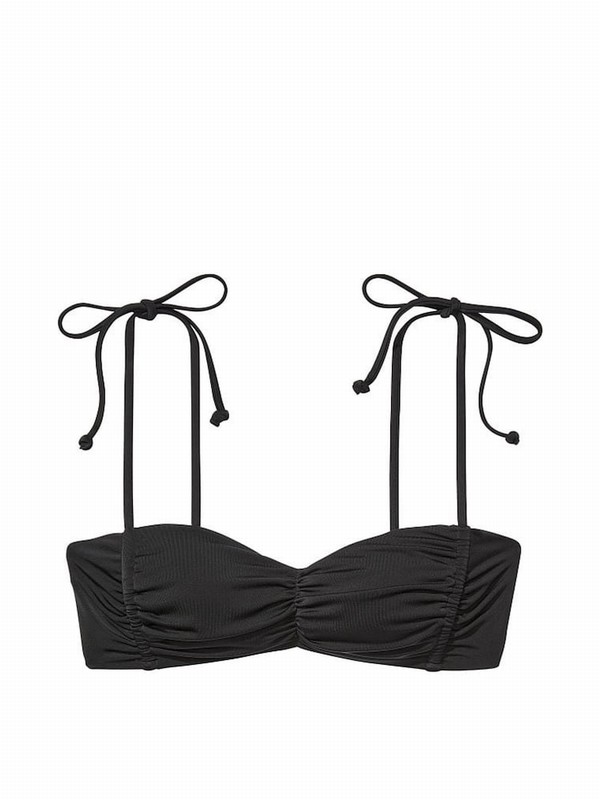 Black Victoria Secret Shine Non Bikini Top | BWAYU6810